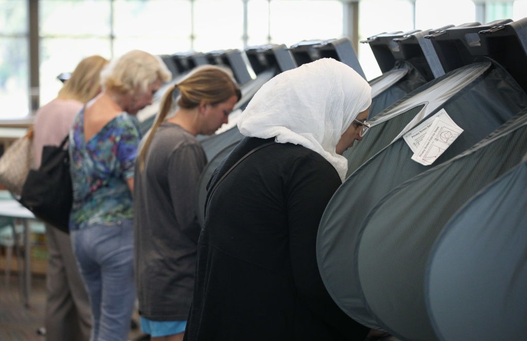 Voters cast their ballots at the Rummel Creek Elementary polling place on November 6, 2018 in Houston, Texas.